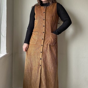 Long corduroy top overall dress