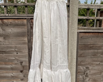 Vintage Antique Edwardian White Cotton Lace Skirt