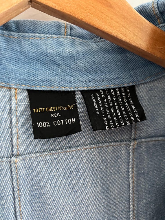 Vintage 1970s Patchwork Windowpane Denim Jacket - image 4