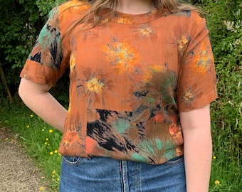 Top vintage tie dye naranja de los años 90