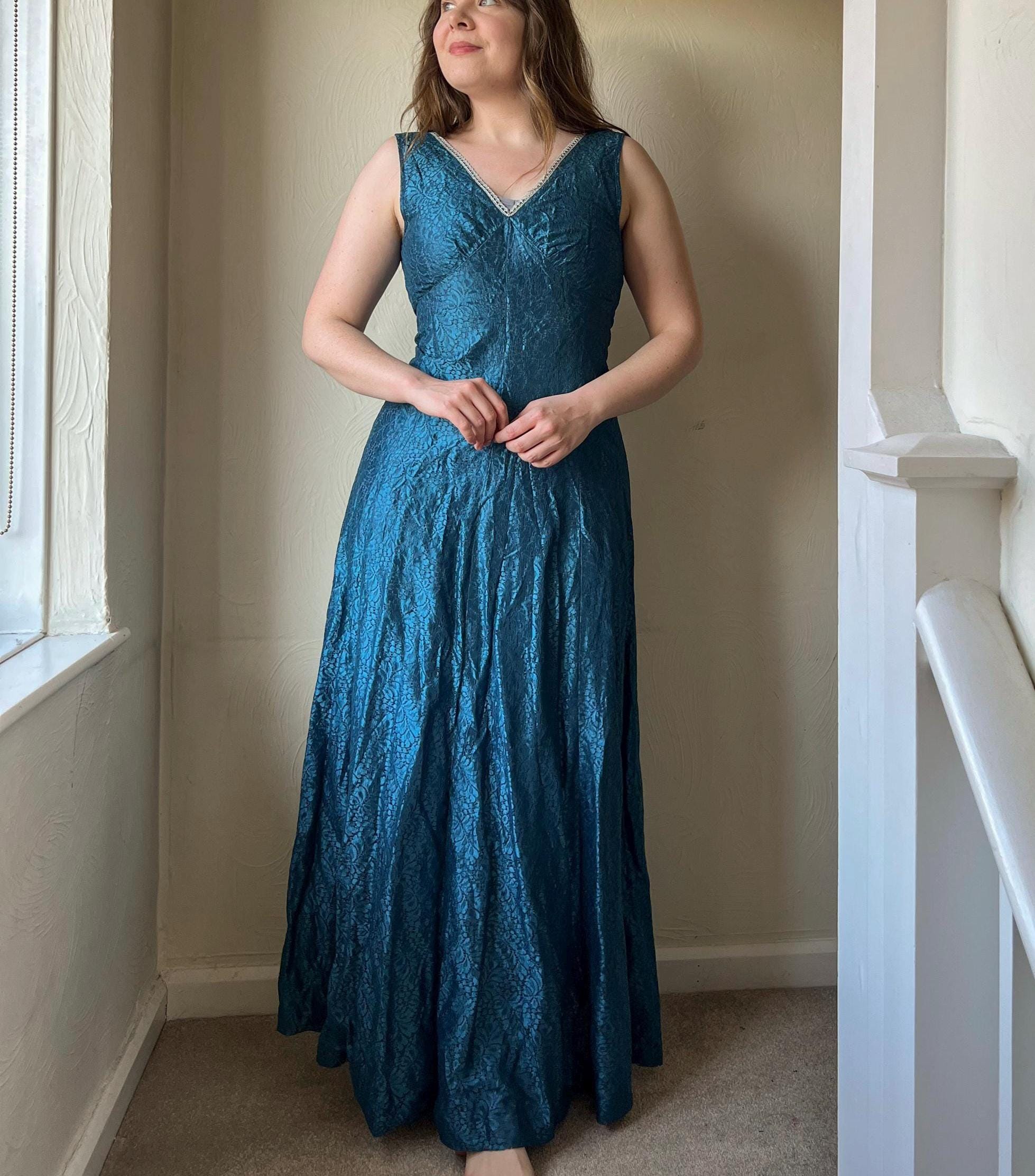chinese dress ladies Soft Blue Lace Collar Puff Sleeve Dress – Elegant Vintage Fairytale Look Blue / S main image 1