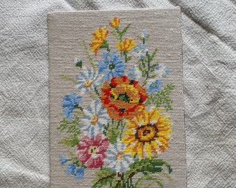 Vintage Floral Tapestry Cross Stitch Picture
