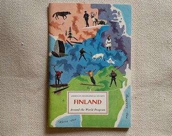 Vintage 1960s Travel Around The World Program book - Finland