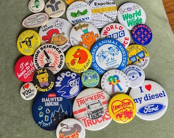 ヴィンテージ蛍光バッジ 10 個セット – 1980 年代 – スマイリーと表情