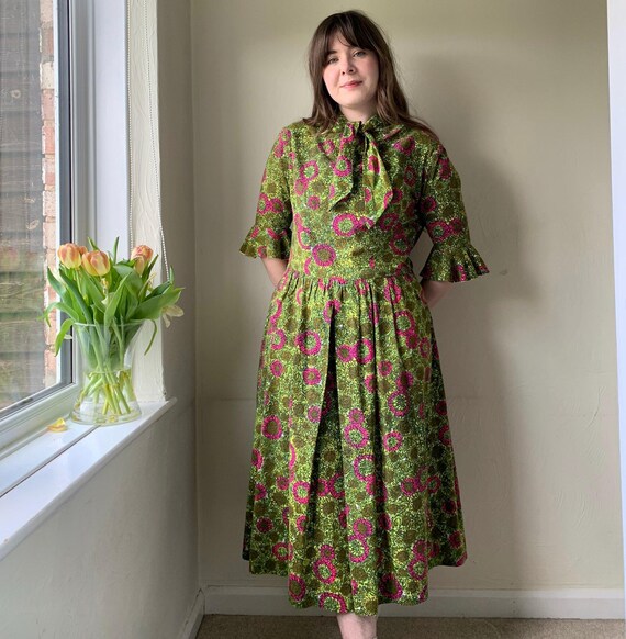 Vintage 1960s Handmade Green Dress - Etsy 