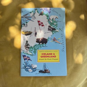 Vintage 1960s Travel Book Around the World Program - Iceland & Greenland