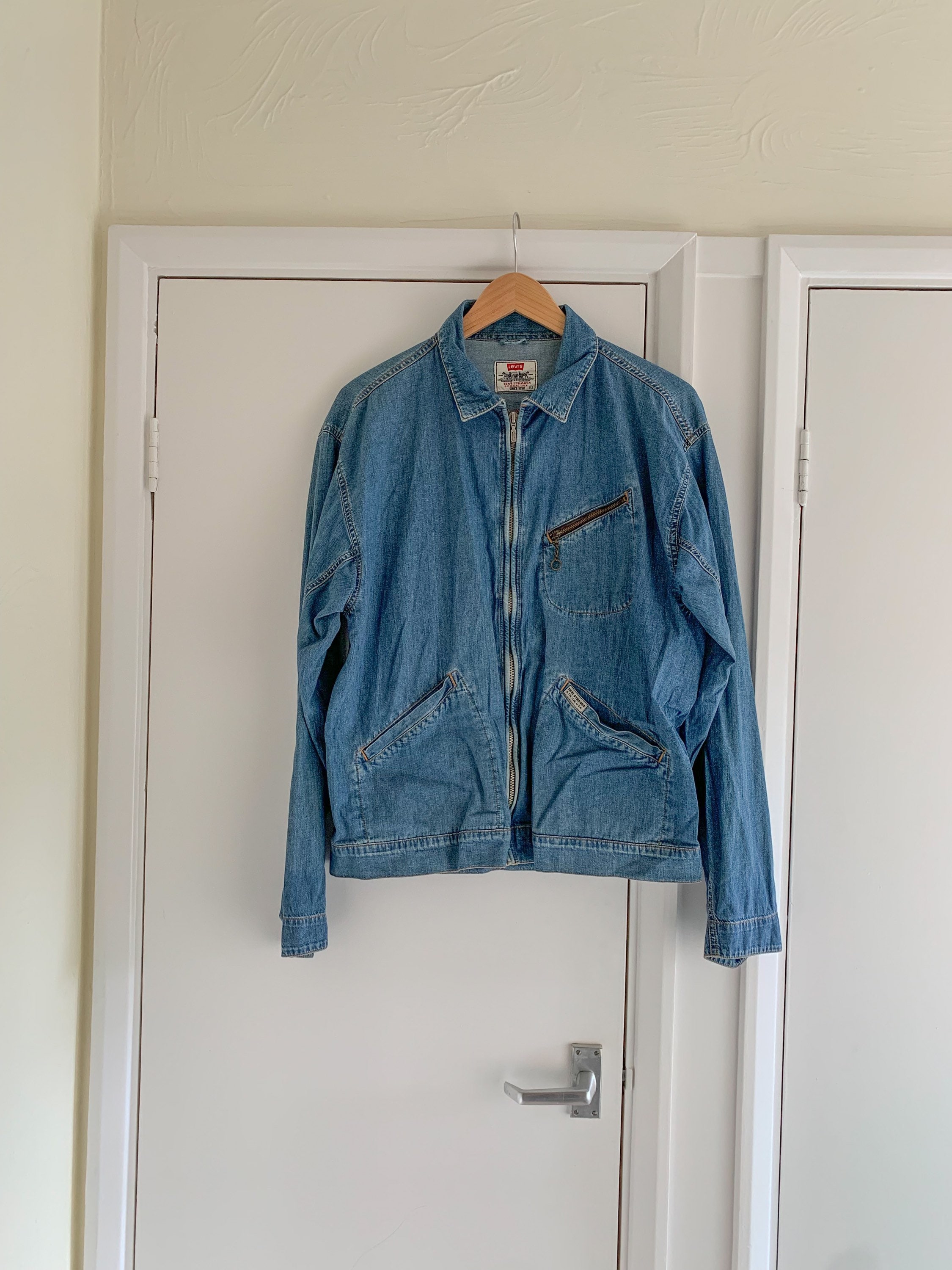 Vintage Levis Zip up Denim Jacket Etsy Canada