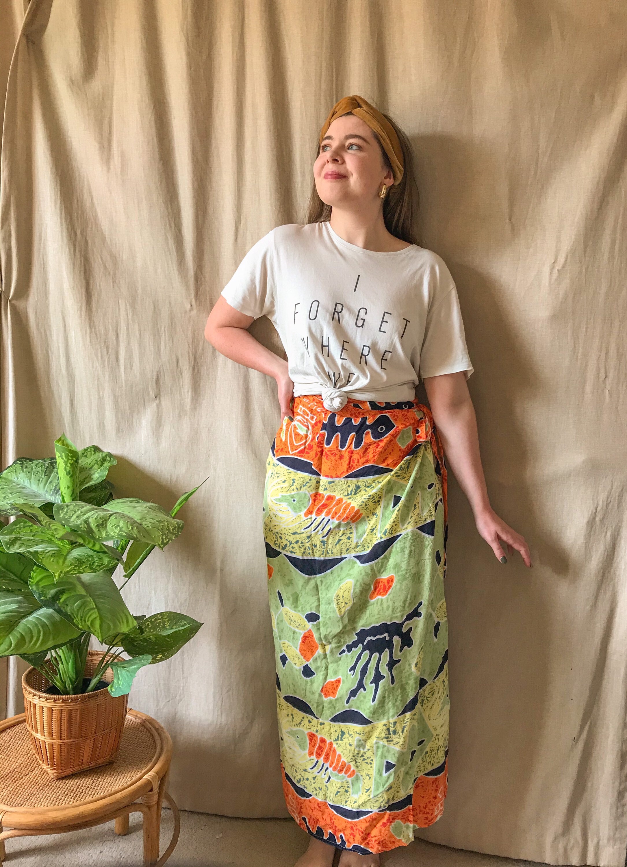 Image of Vintage S East West Tropical Wrap Skirt