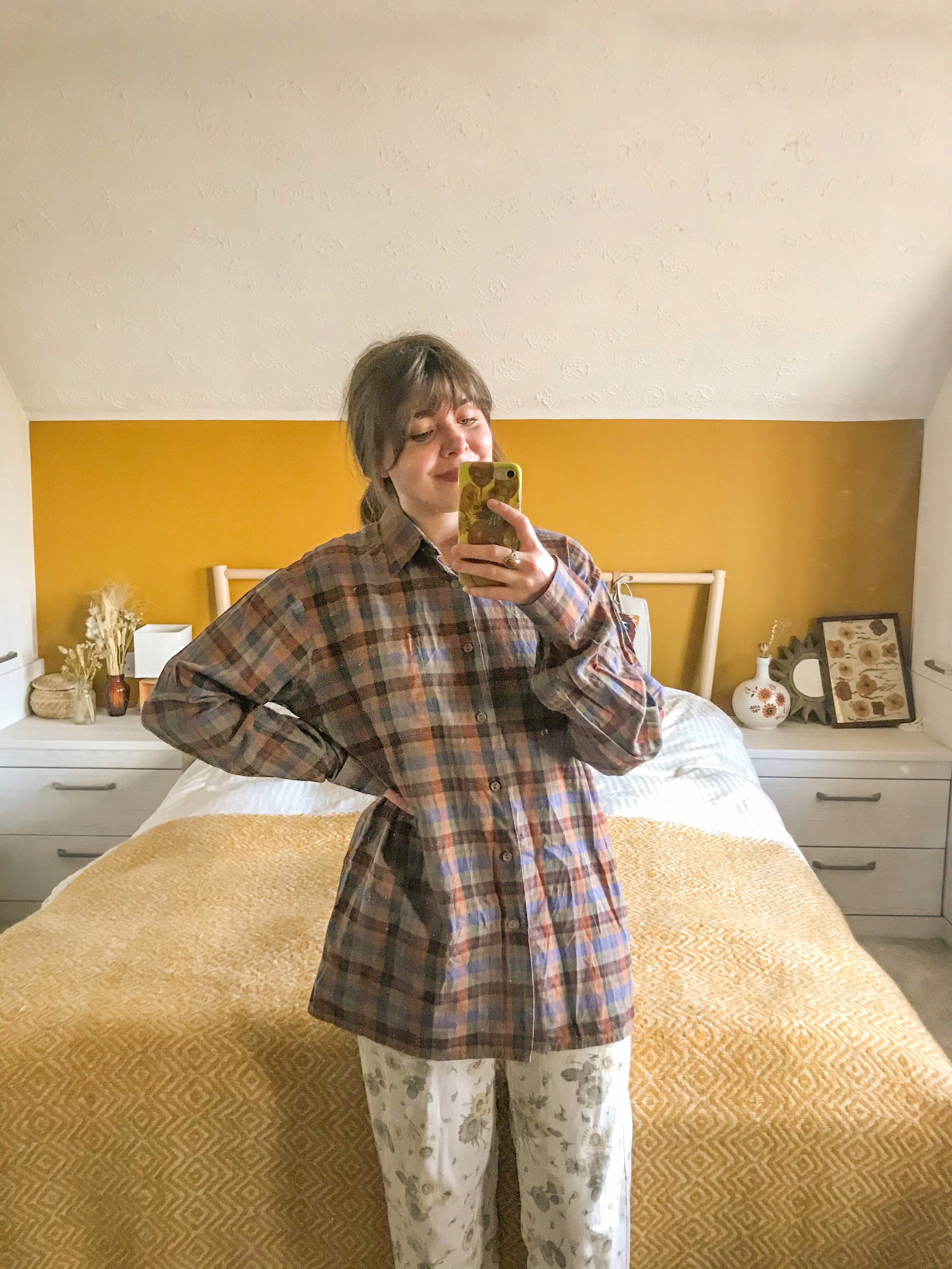 Image of Vintage Autumnal S St Michael Check/Plaid Shirt