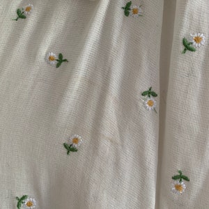 Vintage 1970s Style Meadows Camellia Daisy Embroidered Loose Fitting Prairie Cotton Dress image 9