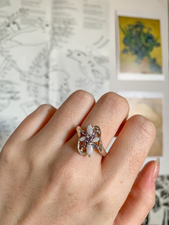 Vintage Sterling Silver 925 Flower Statement Ring