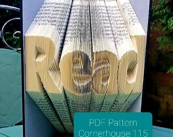 Read Book Folding Pattern and Beginners Tutorial. Folded Book Art Template. DIY Gift ideas for Book Lovers. Step by step instructions.