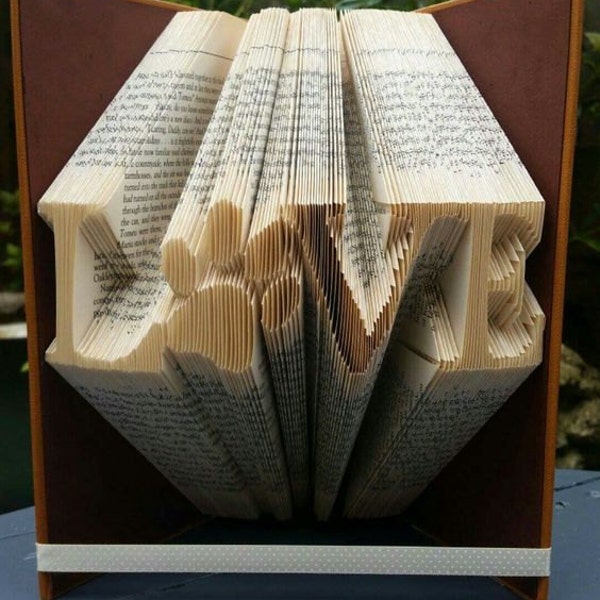 Love with a Paw Book Folding Pattern 250folds with tutorial. Make your own Folded Book Art with step by step beginners guide. Upcycle Craft