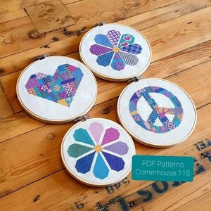 Cross Stitch Patterns Patchwork Bundle DIY Craft Xstitch Chart Instant PDF Download. Make your own xstitch with this crafty template
