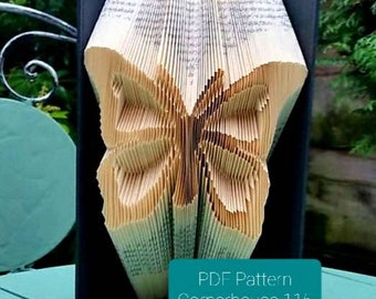 Pretty Butterfly Book Folding Pattern and Beginners Tutorial. Make your own Folded Book Art, Craft download PDF. DIY papercraft template