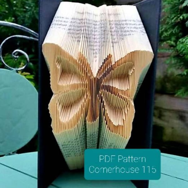 Pretty Butterfly Book Folding Pattern and Beginners Tutorial. Make your own Folded Book Art, Craft download PDF. DIY papercraft template