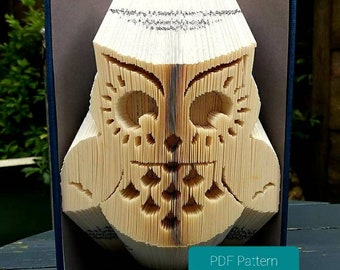 Combiboek uil vouwpatroon en beginnershandleiding. Maak je eigen uilhuisdecoratie. DIY cadeau-idee dier gevouwen boekkunst stap voor stap handleiding
