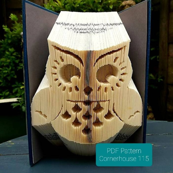 Owl Combi Book Folding Pattern and Beginners Tutorial. Mahe your own Owl Home Decor. DIY Gift Idea Animal Folded Book Art step by step guide