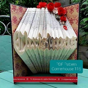 Christmas Book Folding Pattern and Beginners Tutorial. DIY Christmas Decoration. Xmas Papercraft Template. Christmas Craft. Xmas Decor.