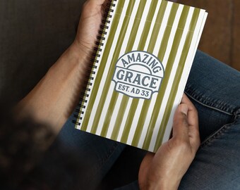 Grace Journal - Cuaderno cristiano de acuarela verde