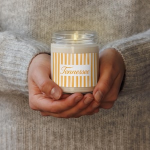 Orange and White Tennessee Soy Candle | Volunteer State Gift | Southern Home Decor