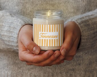 Orange and White Tennessee Soy Candle | Volunteer State Gift | Southern Home Decor