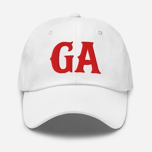 Georgia Hat - rote bestickte Dadmütze