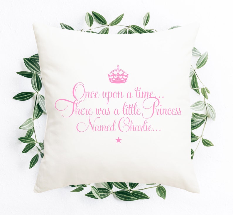 Little Princess New Baby Girl Baby Shower Pink Girl Personalised Nursery Bedroom Pillow Cushion Photo Birthday Gift Present Customised image 1