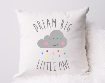 Dream Big Little One Baby Boy Girl Nursery Bedroom Home Personalised Custom Made Pillow Cushion Photo Birthday Gift Present Baby Shower