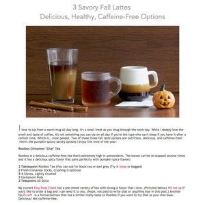 3 Fall Latte Recipes- Caffeine Free and Caffeine Health Boosting Pumpkin Spice Latte Recipes