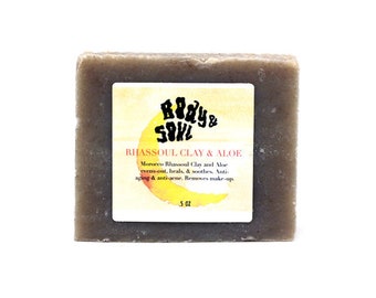 Rhassoul Clay and Aloe Soap - Unscented Skin Healing Face Soap