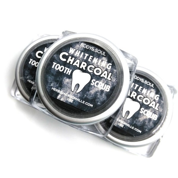 Whitening Charcoal Tooth Scrub - Natural Herbal Tooth Powder