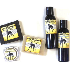 Conjunto de Cuidado natural para perros- Aceites para perros calmantes y barra de champú para perros