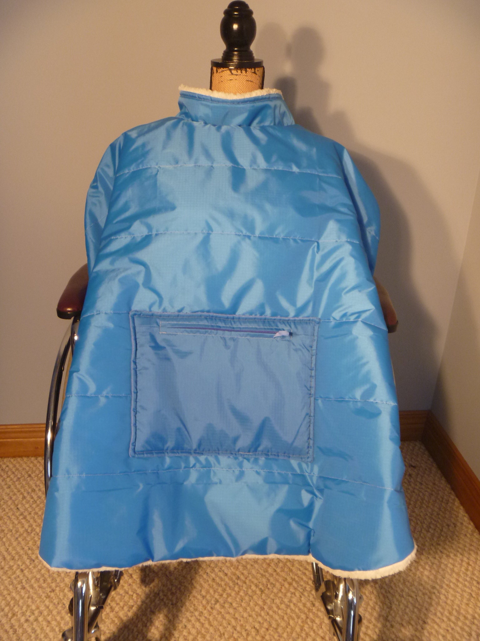 Winter WHEELCHAIR PONCHO Ski jacket Coat Sherpalined Etsy