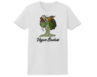 Vegan Badass Womens Vegan Badass T-Shirt Veggie Lover Gift for Vegan or Vegetarian