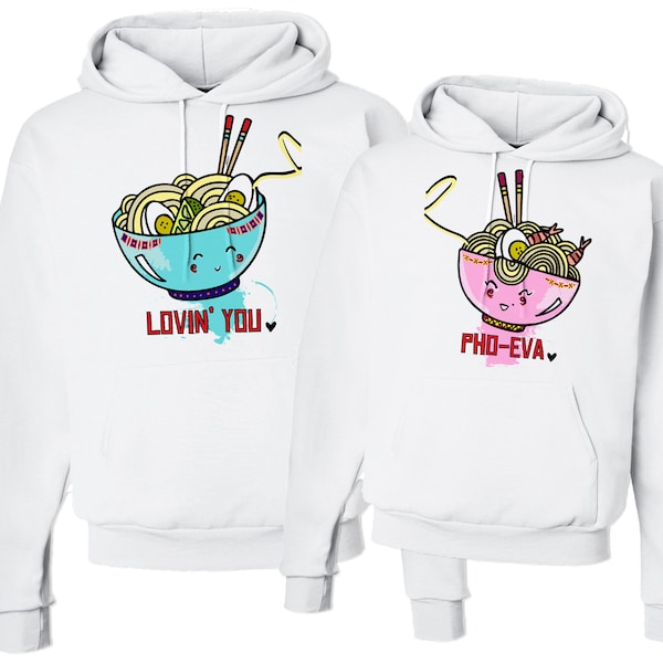 Kawaii Pho Hoodie: Matching Couple Set, Foodie Lovers