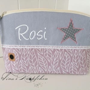 Windeltasche mit Name/Kulturbeutel/personalisiertes Geschenk/Geschenk zur Geburt/Taufgeschenk