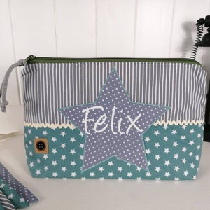 Kulturtasche /Windeltasche mit Name/Geschenk zur Geburt/Windeltasche mit Reißverschluss/personalisiertes Taufgeschenk