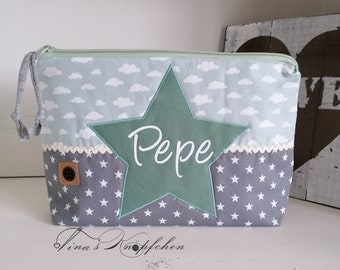 Toiletry bag/diaper bag including name