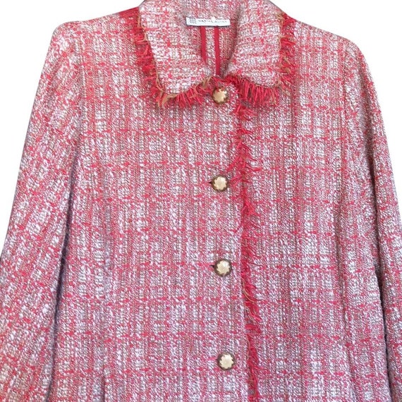 Vintage Pink Tweed Jacket Blazer coat