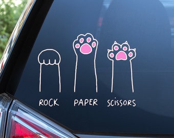 Rock, Paper, Scissors cat paws Vinyl Decal