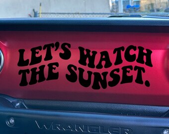 Let's watch the sunset offroad suv dash decal