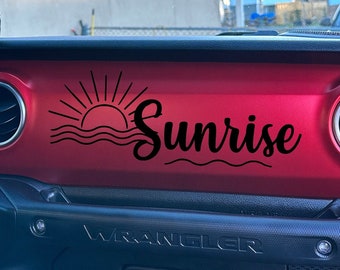 Sunrise offroad suv dash decal