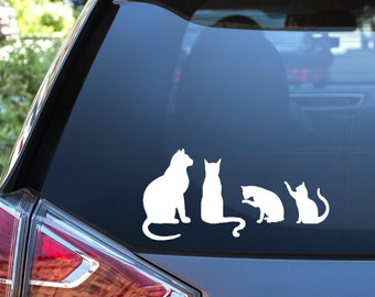 Cat family vinyl decal