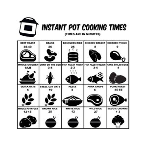 Instant Pot Cooking Times Cheat Sheet MAGNET - Etsy