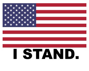 I Stand.  American Flag Vinyl Decal