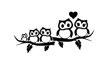 Owl Family Vinyl Decal