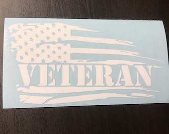 American Flag VETERAN Vinyl Decal