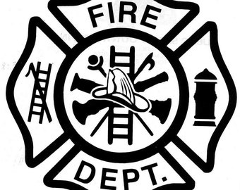 Firefighter  Maltese Cross Vinyl Decal
