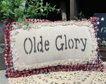 4th of July TIERED TRAY Decor; Rag Quilt Pillow; Patriotic Pillow; Patriotic Tiered Tray; Fourth of July Tiered Tray